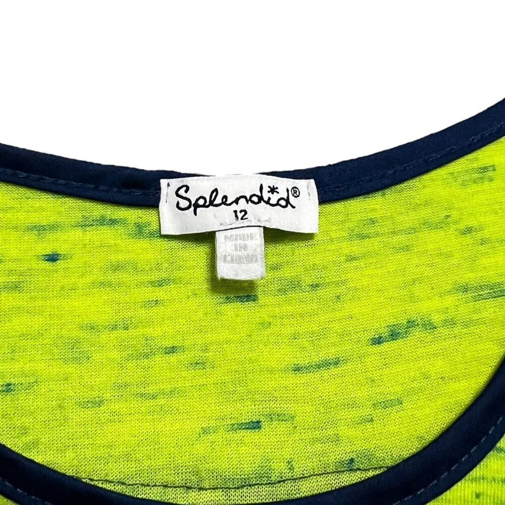 Splendid Sz 12 Neon Lime Burnout Tee Shirt - Picture 3 of 4